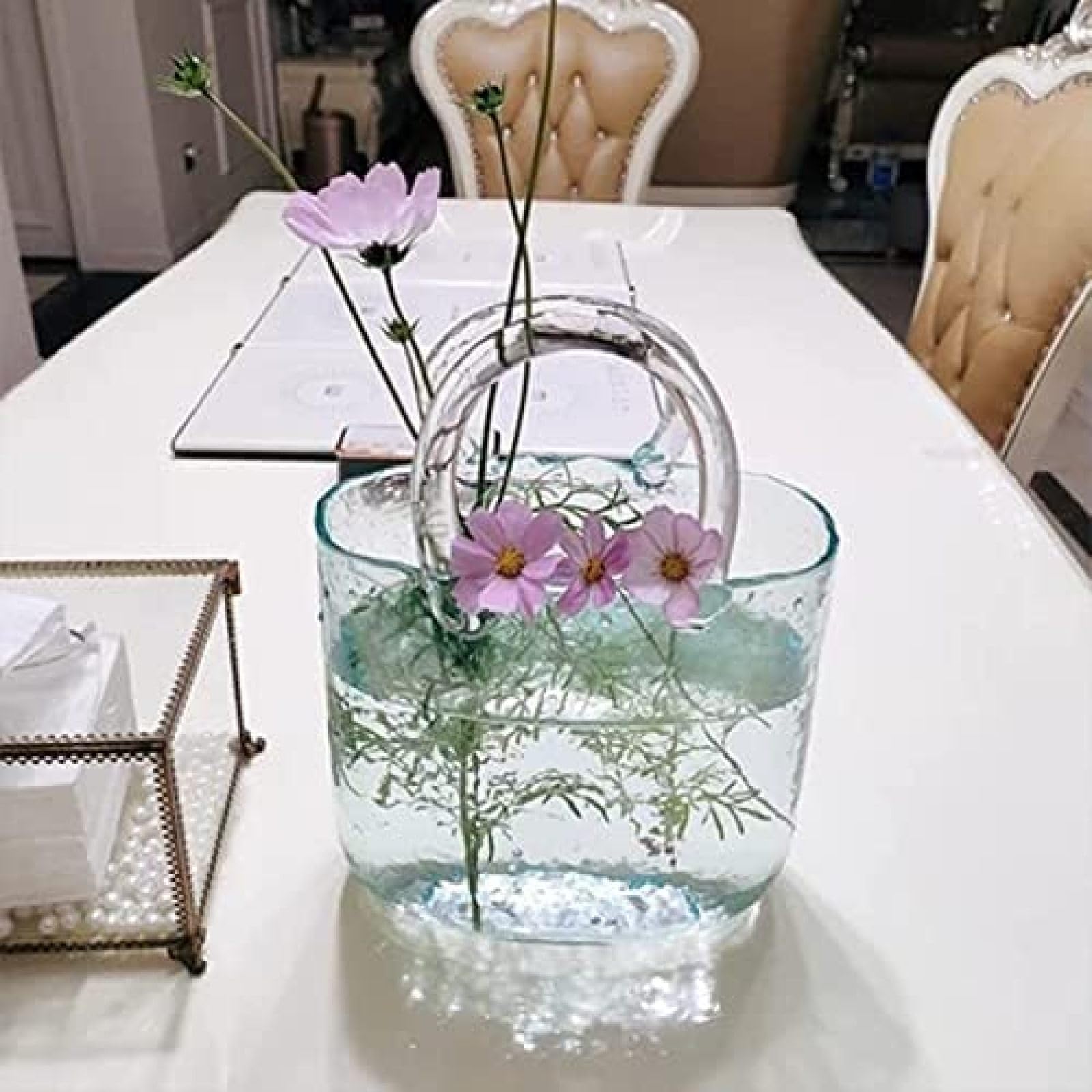 Fifth Avenue Crystal製 赤 ガラス製 ハンドバッグ型 花瓶 Amazon.co.jp: ガラスバッグの花瓶 - ハンドバッグ型透明ガラス